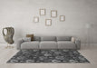 Machine Washable Abstract Gray Modern Rug in a Living Room,, wshabs4112gry