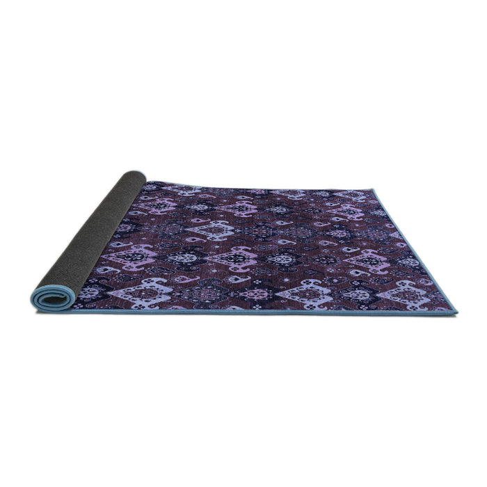 Sideview of Abstract Blue Modern Rug, abs4112blu