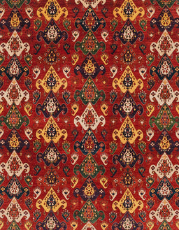 Machine Washable Abstract Red Rug, wshabs4112