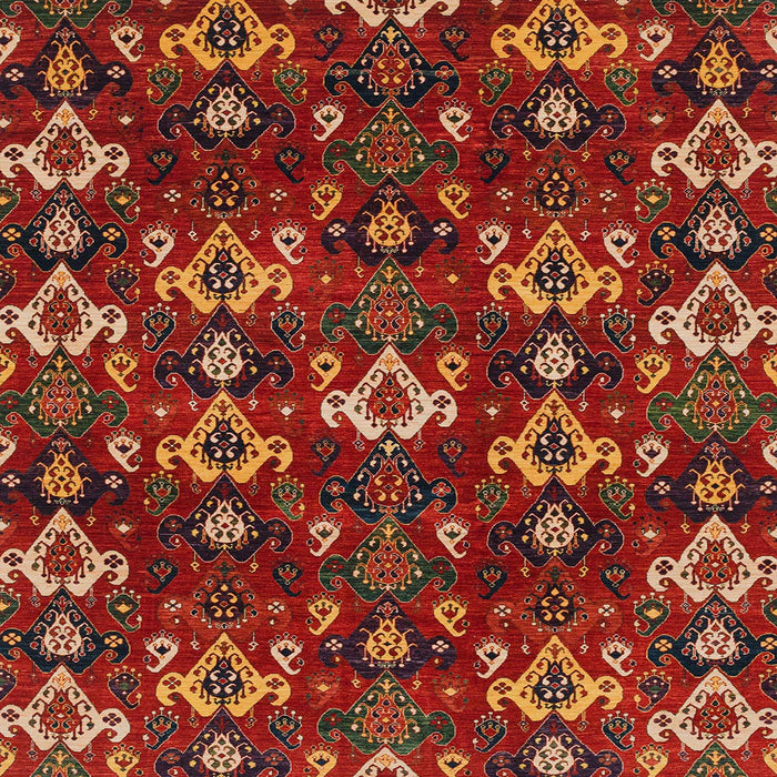 Square Machine Washable Abstract Red Rug, wshabs4112