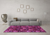 Machine Washable Abstract Purple Modern Rug, wshabs4112pur