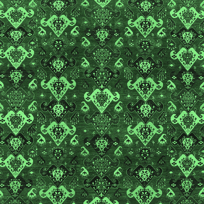 Square Machine Washable Abstract Emerald Green Modern Area Rugs, wshabs4112emgrn