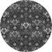 Round Abstract Gray Modern Rug, abs4112gry