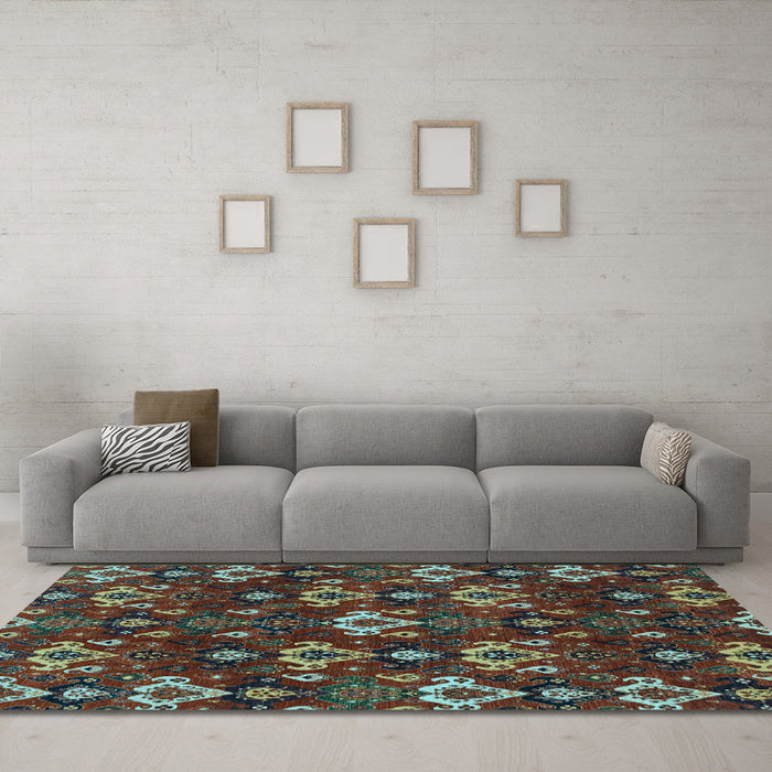 Machine Washable Abstract Light Blue Modern Rug in a Living Room, wshabs4112lblu