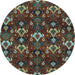 Round Abstract Light Blue Modern Rug, abs4112lblu