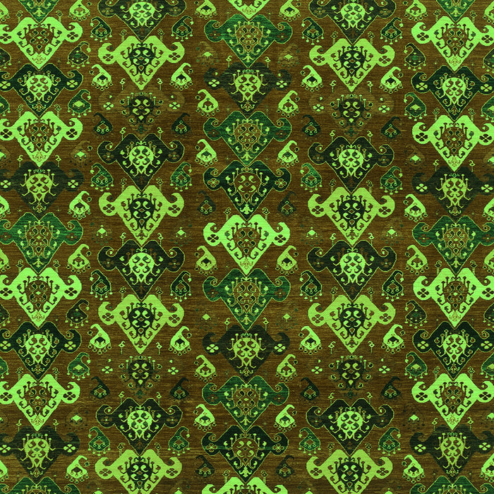 Square Machine Washable Abstract Green Modern Area Rugs, wshabs4112grn