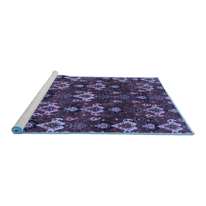 Sideview of Machine Washable Abstract Blue Modern Rug, wshabs4112blu