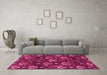 Machine Washable Abstract Pink Modern Rug in a Living Room, wshabs4112pnk