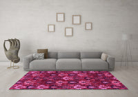 Machine Washable Abstract Pink Modern Rug, wshabs4112pnk