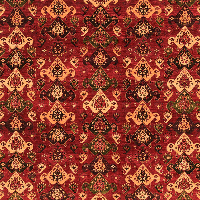 Square Machine Washable Abstract Orange Modern Area Rugs, wshabs4112org