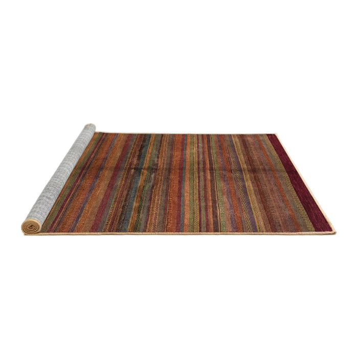 Sideview of Machine Washable Abstract Red Rug, wshabs4113