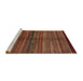 Sideview of Machine Washable Abstract Red Rug, wshabs4113