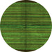 Round Abstract Green Modern Rug, abs4113grn