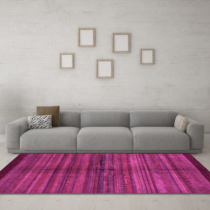 Machine Washable Abstract Pink Modern Rug in a Living Room, wshabs4113pnk