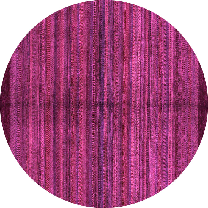 Round Machine Washable Abstract Pink Modern Rug, wshabs4113pnk
