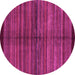 Round Machine Washable Abstract Pink Modern Rug, wshabs4113pnk