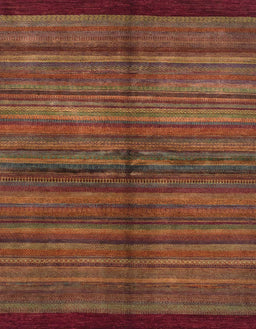 Machine Washable Abstract Red Rug, wshabs4113