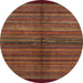 Round Abstract Red Modern Rug, abs4113