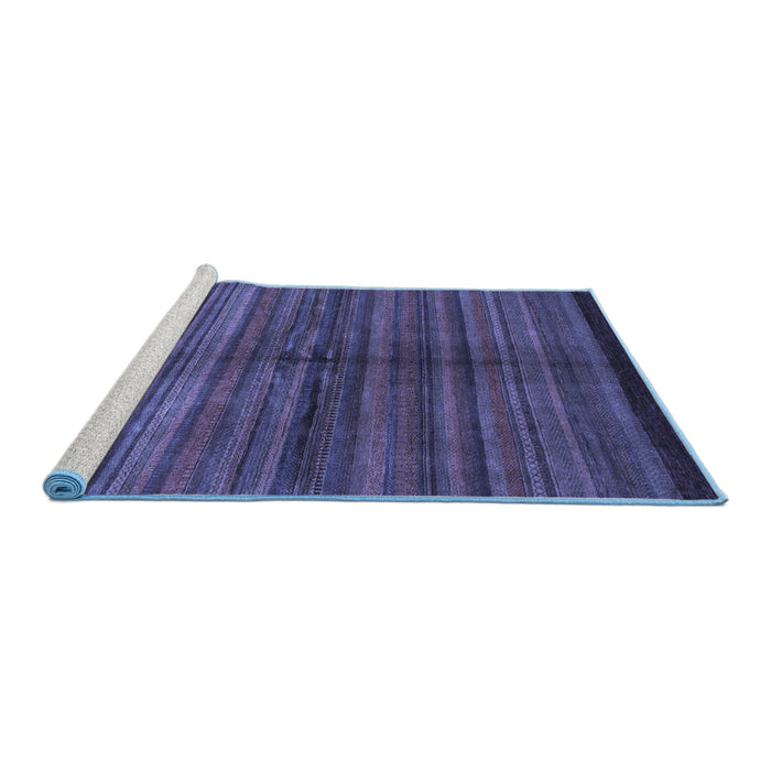 Sideview of Machine Washable Abstract Blue Modern Rug, wshabs4113blu