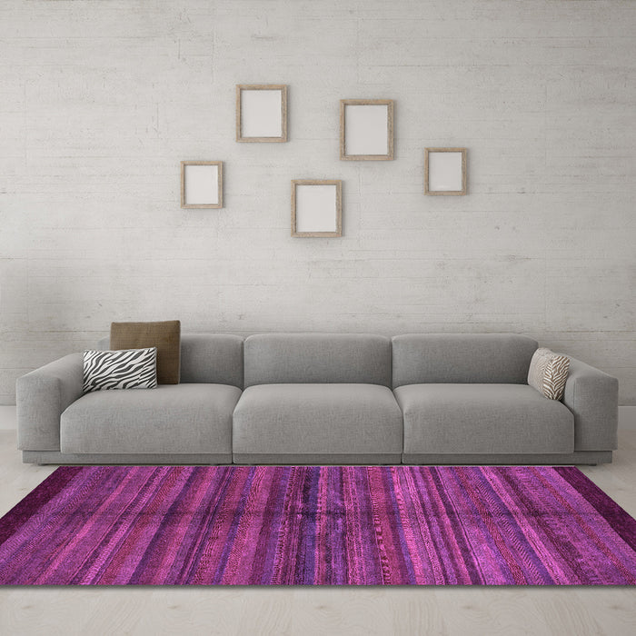 Machine Washable Abstract Purple Modern Area Rugs in a Living Room, wshabs4113pur