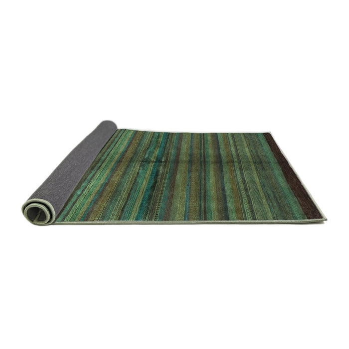 Sideview of Abstract Turquoise Modern Rug, abs4113turq