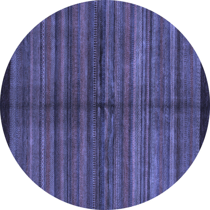 Round Abstract Blue Modern Rug, abs4113blu