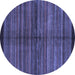 Round Abstract Blue Modern Rug, abs4113blu