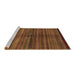 Sideview of Machine Washable Abstract Brown Modern Rug, wshabs4113brn