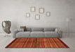 Machine Washable Abstract Orange Modern Area Rugs in a Living Room, wshabs4113org