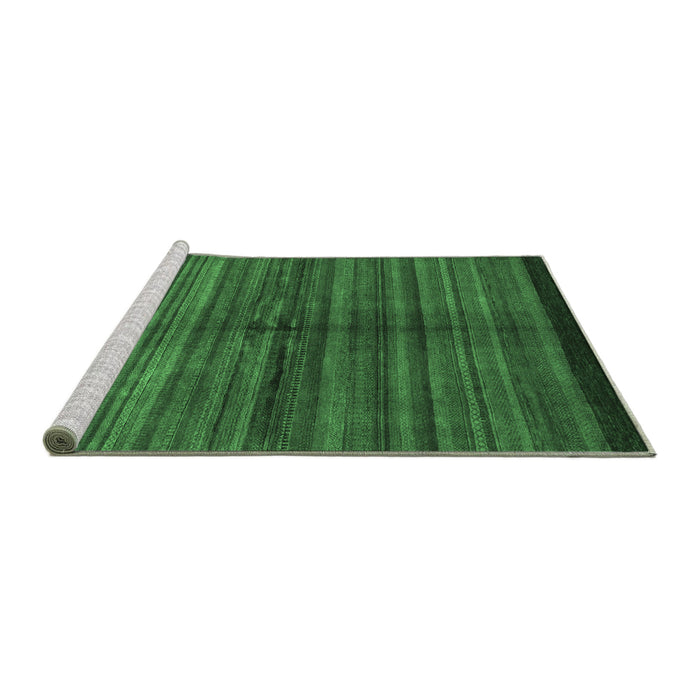 Sideview of Machine Washable Abstract Emerald Green Modern Area Rugs, wshabs4113emgrn
