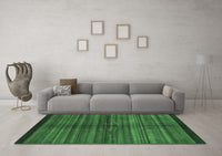 Machine Washable Abstract Emerald Green Modern Rug, wshabs4113emgrn