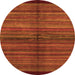 Round Abstract Orange Modern Rug, abs4113org