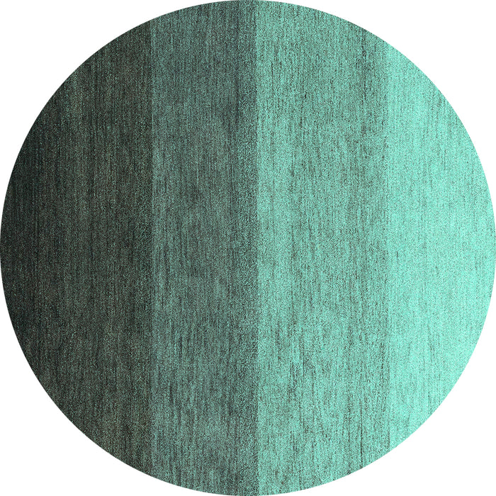 Round Abstract Turquoise Modern Rug, abs4114turq