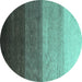 Round Abstract Turquoise Modern Rug, abs4114turq