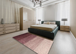 Abstract Red Modern Rug in a Bedroom, abs4114