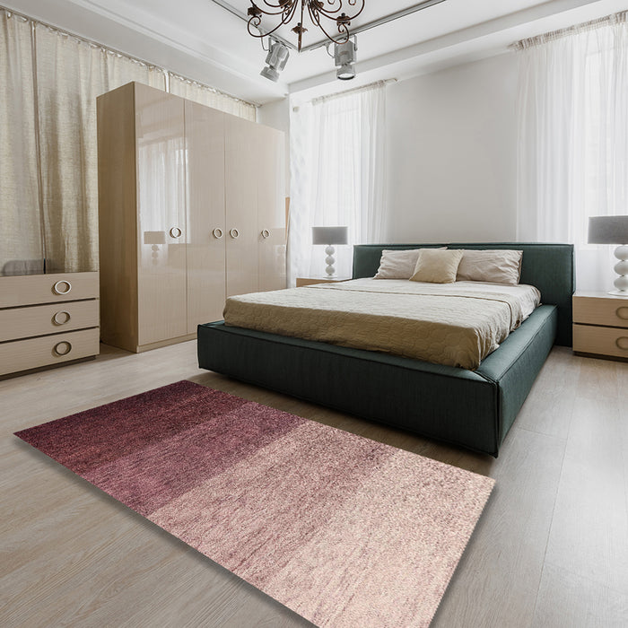 Abstract Red Modern Rug in a Bedroom, abs4114