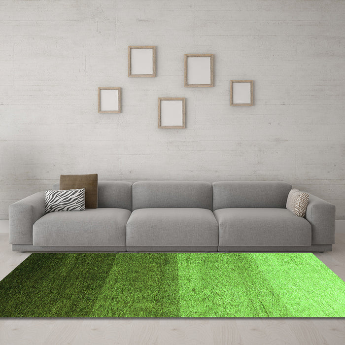 Machine Washable Abstract Green Modern Area Rugs in a Living Room,, wshabs4114grn