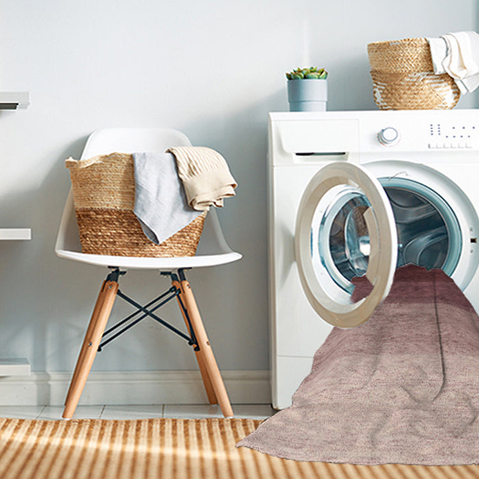 Machine Washable Abstract Vermilion Red Rug in a Washing Machine, wshabs4114