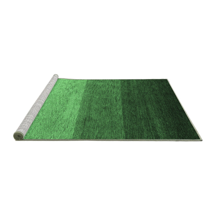 Sideview of Machine Washable Abstract Emerald Green Modern Area Rugs, wshabs4114emgrn