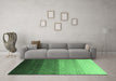 Machine Washable Abstract Emerald Green Modern Area Rugs in a Living Room,, wshabs4114emgrn