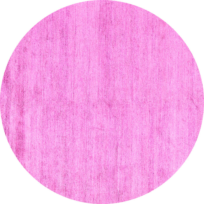 Round Machine Washable Solid Pink Modern Rug, wshabs4115pnk