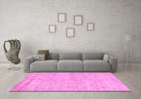 Machine Washable Solid Pink Modern Rug, wshabs4115pnk