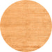 Round Solid Orange Modern Rug, abs4115org