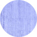 Round Solid Blue Modern Rug, abs4115blu