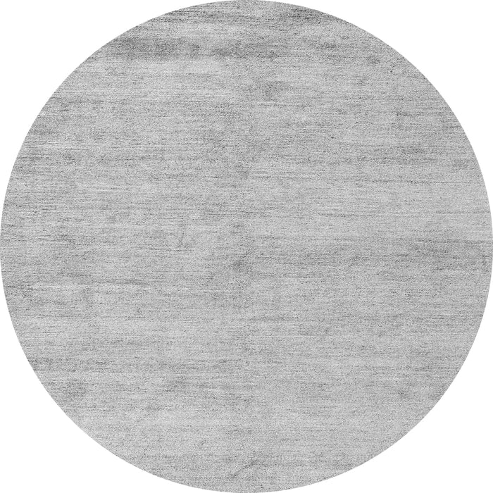 Round Machine Washable Solid Gray Modern Rug, wshabs4115gry