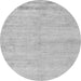 Round Machine Washable Solid Gray Modern Rug, wshabs4115gry