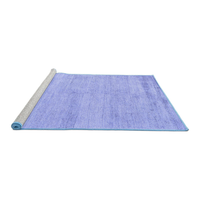 Sideview of Machine Washable Solid Blue Modern Rug, wshabs4115blu