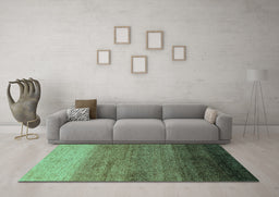 Machine Washable Abstract Turquoise Modern Area Rugs in a Living Room,, wshabs4116turq