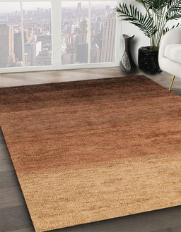 Machine Washable Abstract Saffron Red Rug in a Family Room, wshabs4116