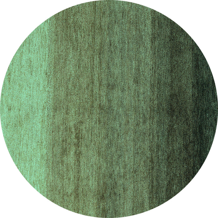 Round Abstract Turquoise Modern Rug, abs4116turq